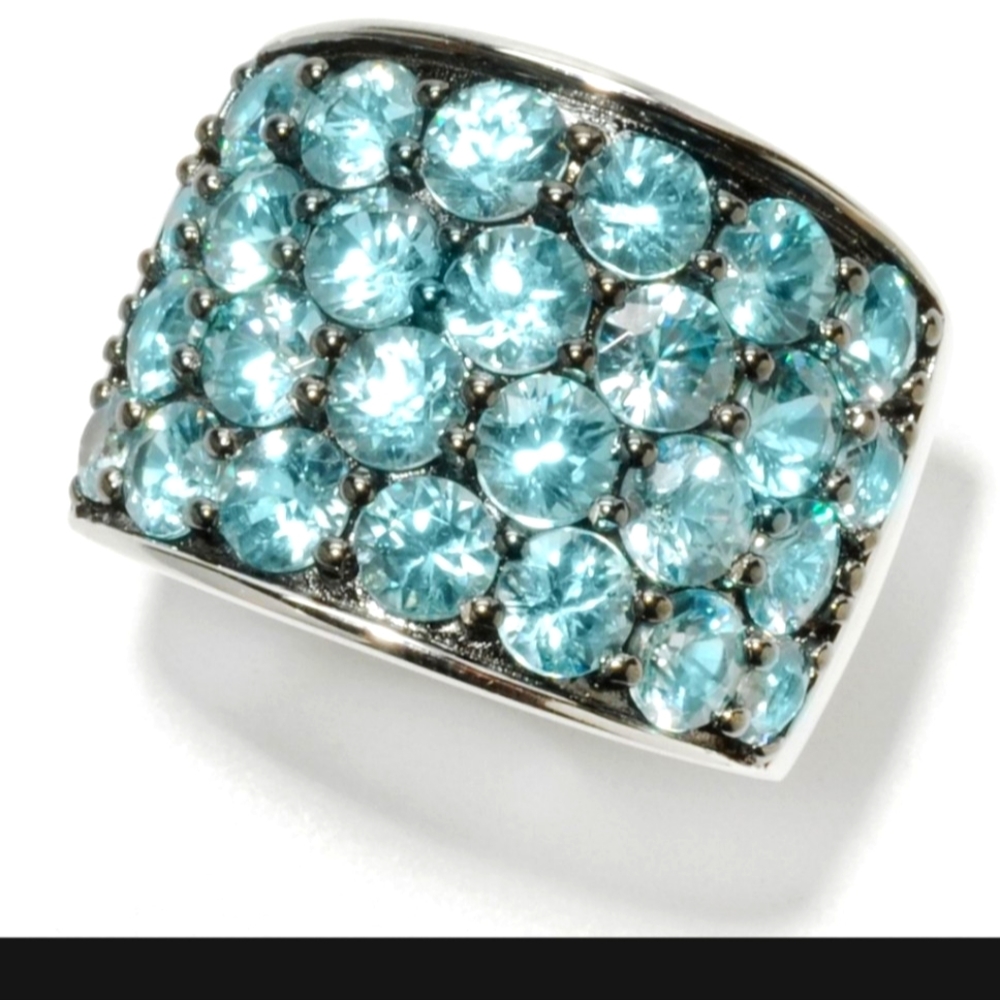 Genuine Cambodian Blue Zircon in Sterling Silver Ring Size 7 🌊 - Picture 1 of 9
